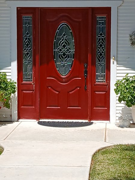 red door to a house